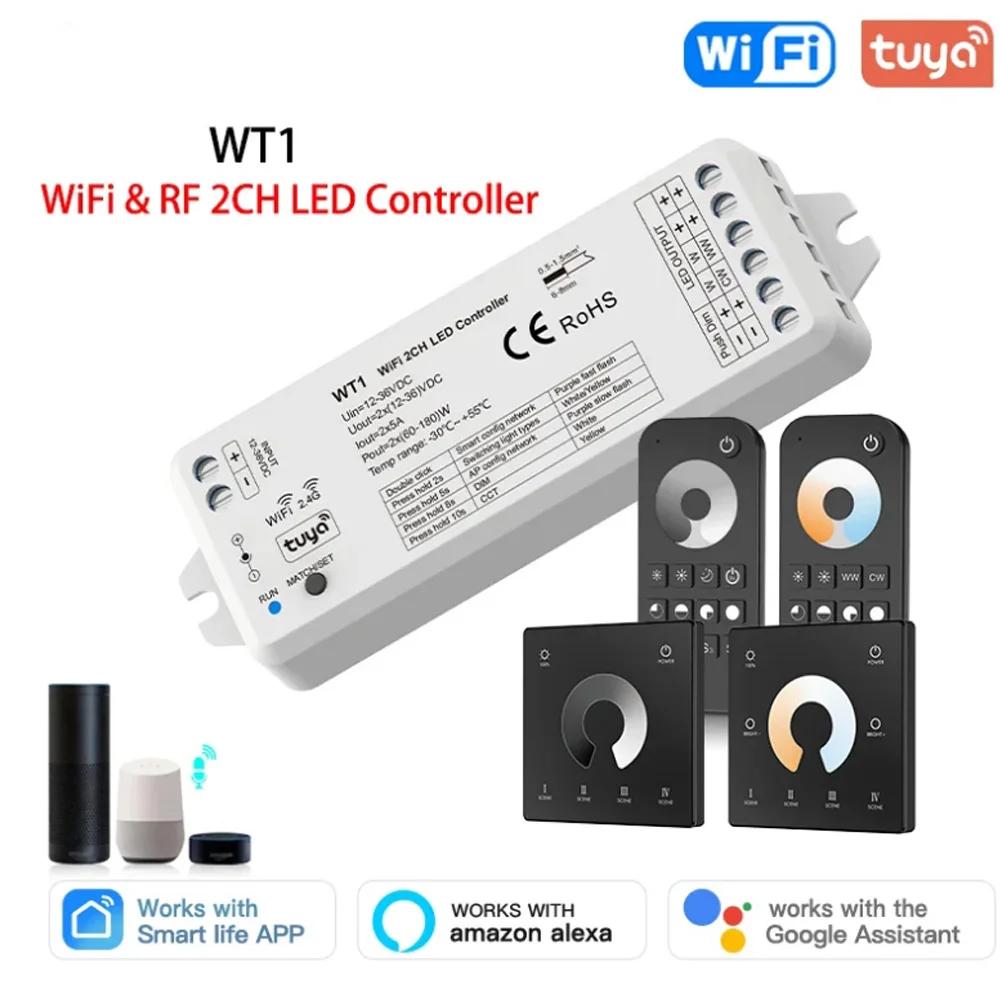   LED , Ʈ 2.4G RF    ġ, WW CW CCT Ʈѷ, WT1 LED Ʈѷ, 12V, 24V, 36V, DC 2CH